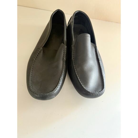 ZARA Men's Black Leather Loafers Size 42 EU 9 US Slip On Driving Moccasins - Picture 2 of 6